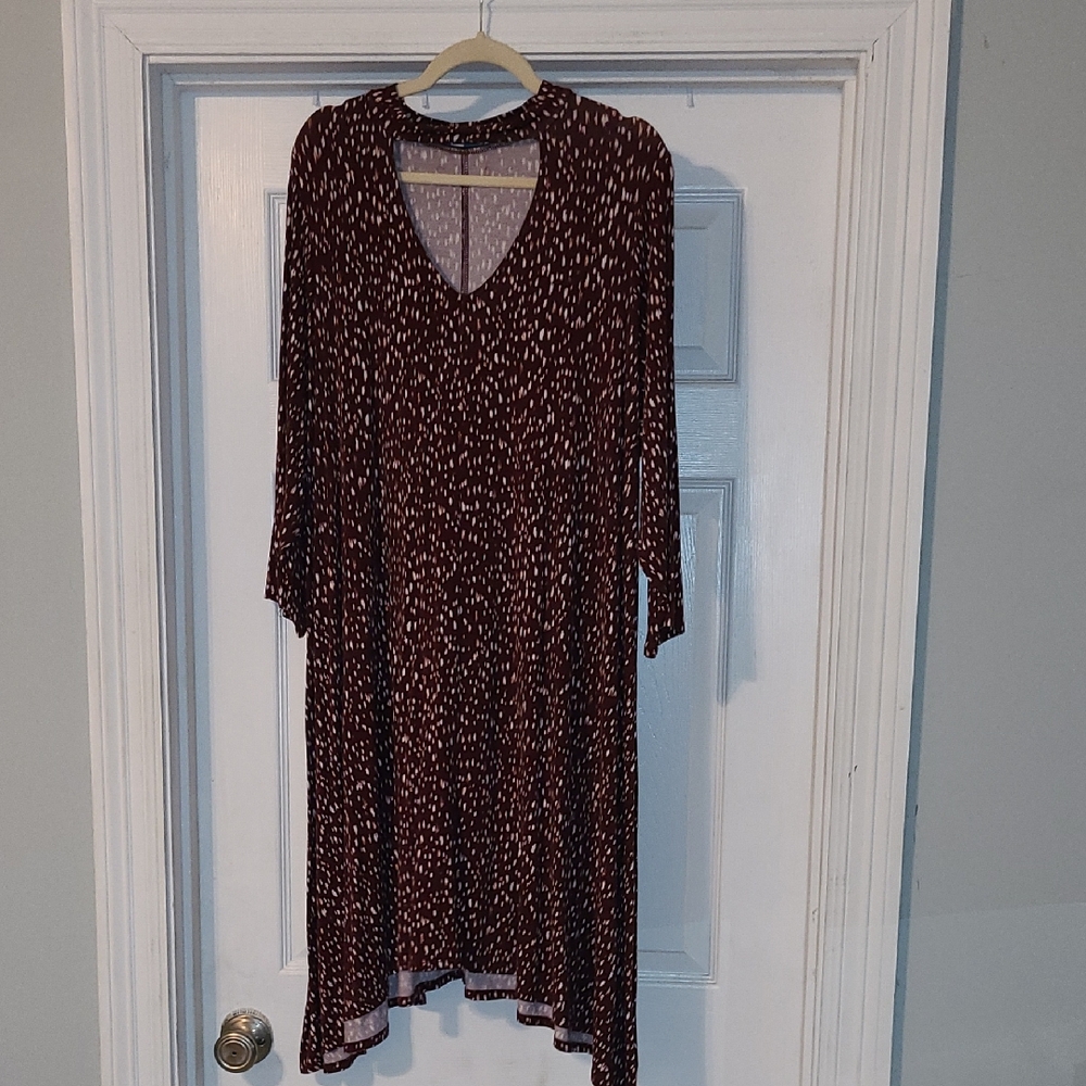 Boutique + Maroon Patterned Dress 2x